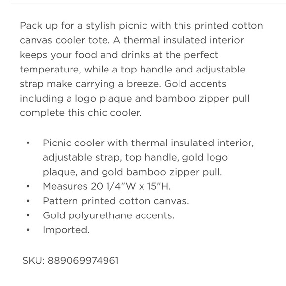 NWT Lilly Pulitzer Picnic Cooler Tote - Picture 3 of 11